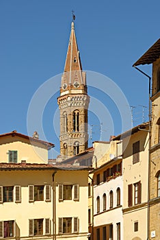 Classic florence city architecture, church spire