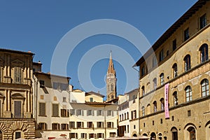 Classic florence city architecture, church spire