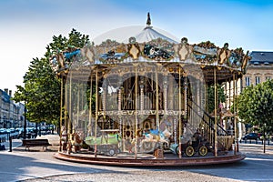 Classic french carousel in a streets of Bordeaux