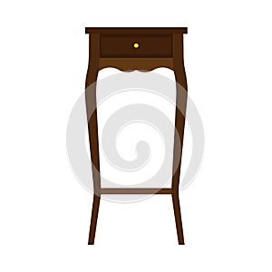 Classic furniture interior living room vector icon design home decoration. Vintage style apartment table silhouette art