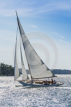 Classic Gaff rigged sloop Osprey Stockholm archipelago