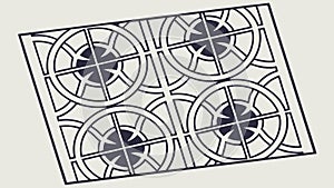 Classic Geometric Tile Pattern with Circular Motifs, vector design Generative AI