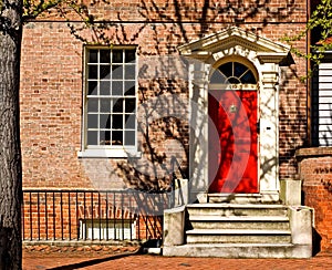 Classic Georgian Door - Red photo