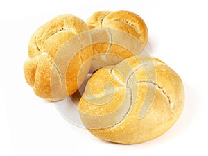 Classic German Bread Rolls on white Background - Isolated