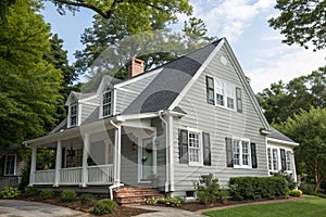 Gray Cape Cod House