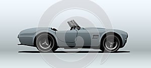 Classic gray sport car in vector.