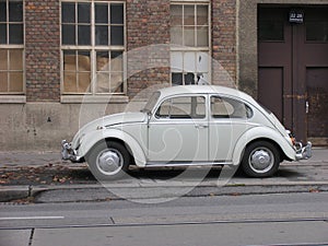 Classic gray Volkswagen Beetle