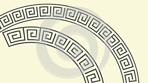 Classic Greek Key Curved Border Design Element, vector design Generative AI