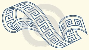 Classic Greek Key Meander Pattern Border, vector design Generative AI