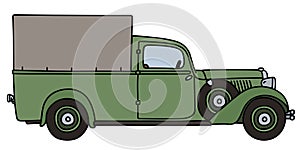 Classic green delivery car