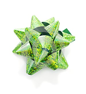 Classic Green Present Bow Isolated