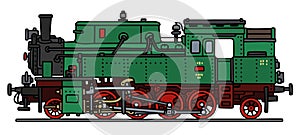 Classic green steam locomotive