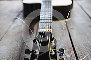 Classic guitar close up