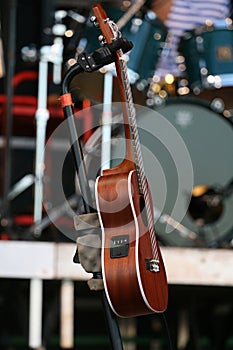 Classic six string guitar in concert