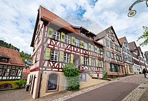 Classic half timbered german houses in the small old town of Schiltach, Germany