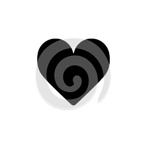 Classic Heart vector icon. Black and white love illustration. Solid linear icon of heart.