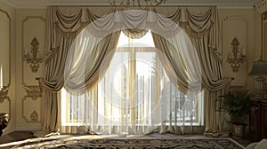 Classic Heavy Drapes in Modern Interior