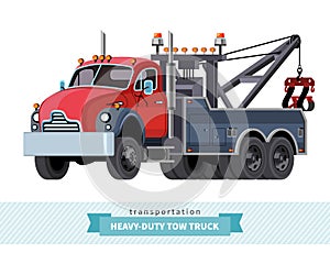 Classic heavy duty tow truck front side view photo