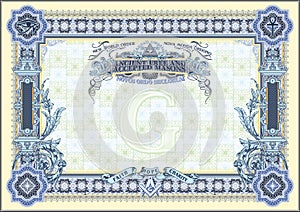 A classic horizontal form for creating diplomas, certificates and other securities with Masonic symbols. Multicolor option.