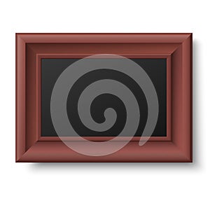 Classic horizontal wooden frame for picture or text isolated