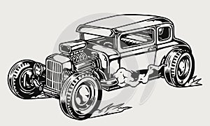 Classic hot rod car template