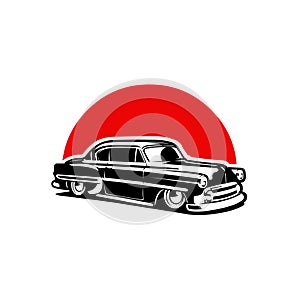 Classic Hot Rod Low Rider Vector Art Illustration