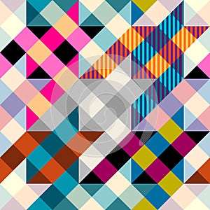 Classic Hounds-tooth pattern in a patchwork collage style.