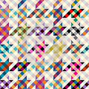 Classic Hounds-tooth pattern in a patchwork collage style.
