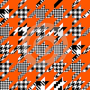 Classic Hounds-tooth pattern in a patchwork collage style.
