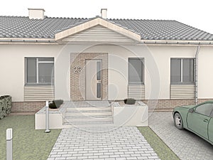 Classic house design. Front side.
