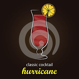 Classic Hurricane Cocktail in authentic Hurricane glass