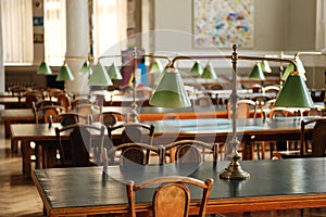 Classic interior of university library