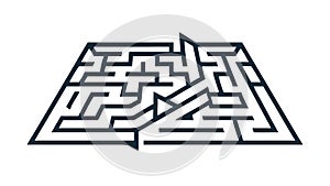 Classic Isometric Maze: Puzzle & Problem Solving, vector design Generative AI