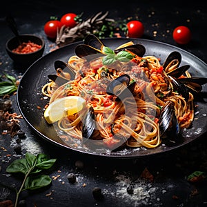 classic italian pasta spaghetti marinara