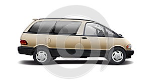 Toyota Previa gold color isolated on white photo