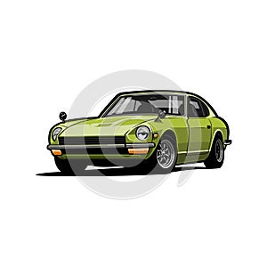 Classic JDM. Side View Japanese Sport Car Vector Illustration. Best for JDM Enthusiast