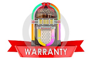 Classic jukebox warranty concept. 3D rendering