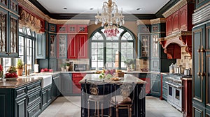 A classic kitchen exudes elegance, sophistication, and timeless charm, AI generated