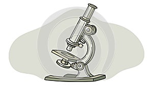 Classic laboratory microscope, scientific research tool, vector design Generative AI