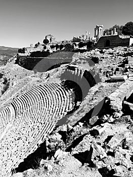 A classic look over the Ruins of Ancient Pergamon or Pergamum