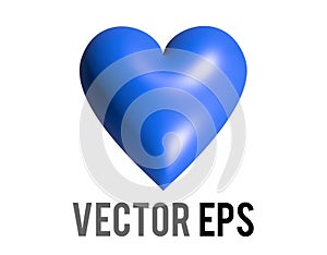 Classic love blue glossy heart 3D icon, used by brands as a neutral heart color