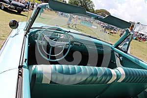 Classic luxury convertible american car interior