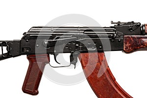 Classic machinegun armed with ussr and russia isolated on white back