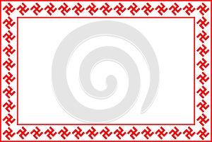 Classic Manji Cross Style Border Rectangle Vector