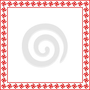 Classic Manji Cross Style Border Square Vector