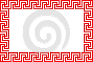 Classic Manji Style Border Rectangle Vector