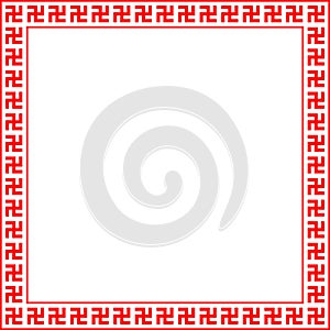 Classic Manji Style Border Square Vector