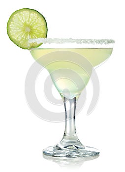 Classic margarita cocktail with lime