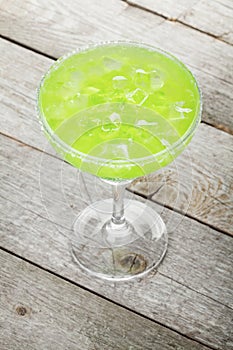 Classic margarita cocktail with salty rim