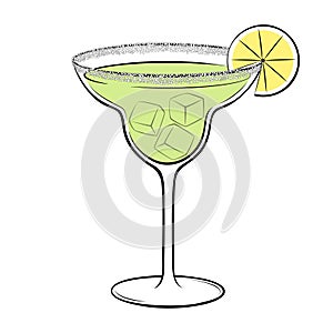 Classic Margarita Cocktail vector illustration